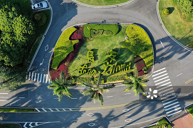 广东省东莞市长安镇莲花山郊野公园和长安高尔夫球乡村俱乐部航拍图片素材