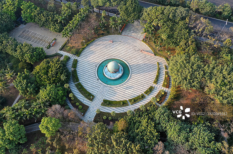 广东省深圳市南山区文体中心荔香公园航拍图片素材