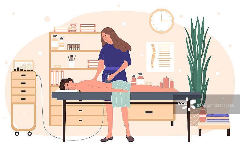 工作中的按摩治疗师图片素材