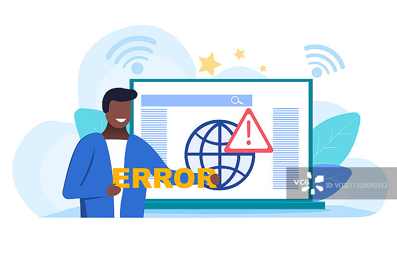 网络错误和断开连接概念图片素材