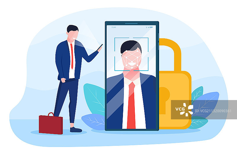 人脸识别概念图片素材