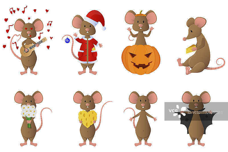 穿着戏服的滑稽小老鼠图片素材