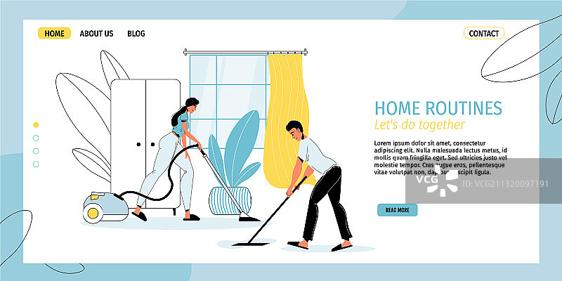 家庭清洁常规落地页设计模板图片素材