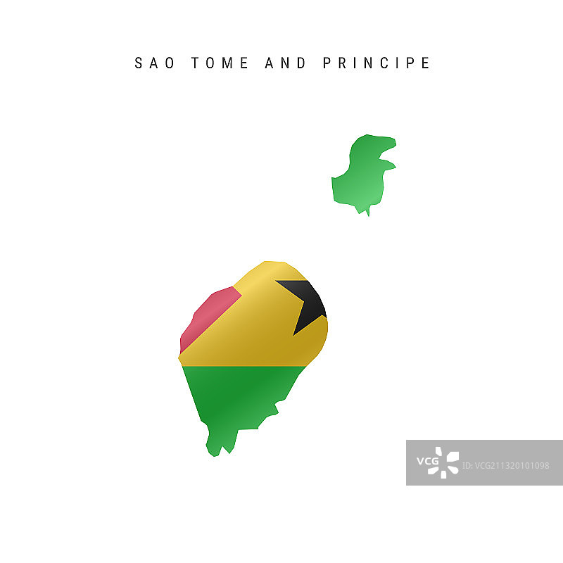 圣多美和普林西比地图旗帜挥舞banner图片素材