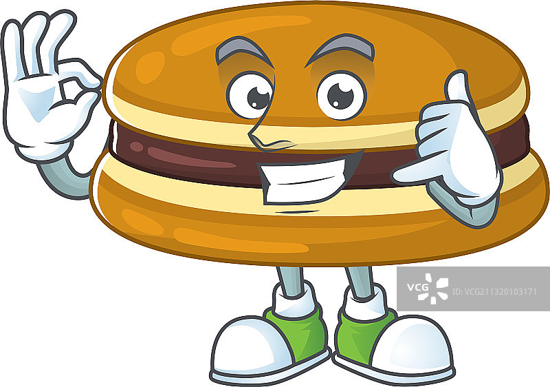 打电话给我有趣的手势铜锣烧吉祥物卡通图片素材