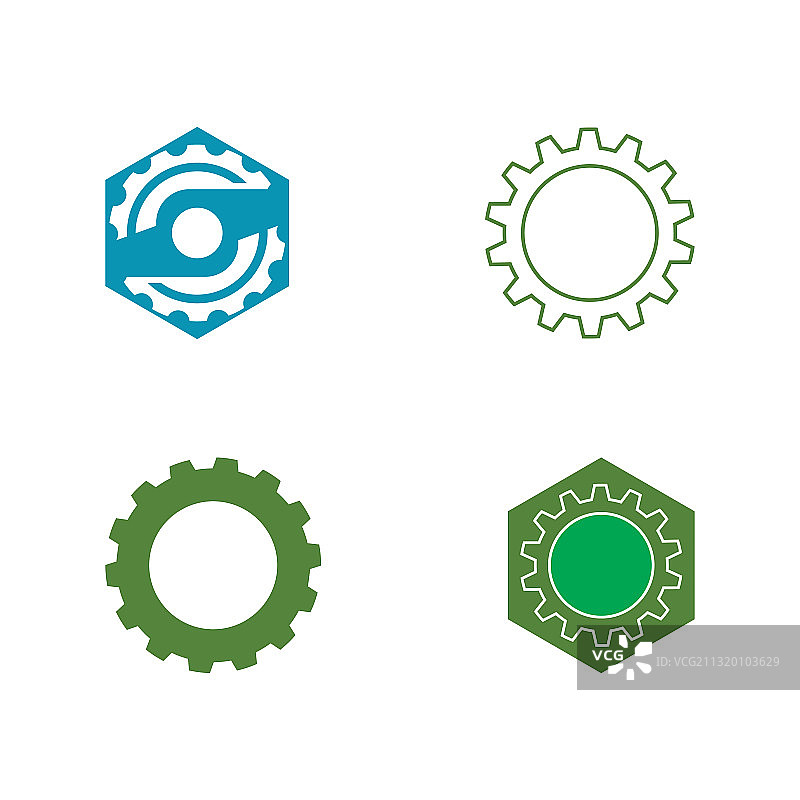 齿轮标志模板套装图片素材