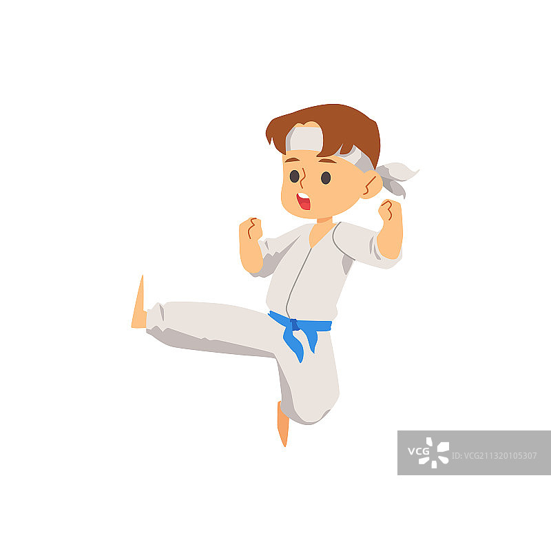 穿着空手道服装的男孩图片素材