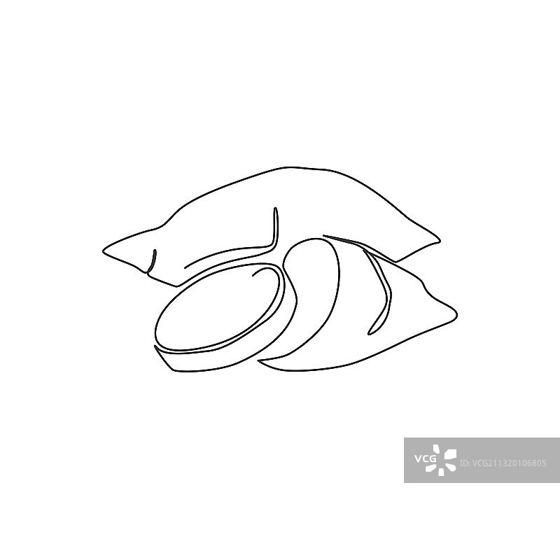 完整的健康连续线条画图片素材