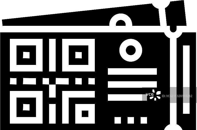 电影票上的二维码标志图标图片素材