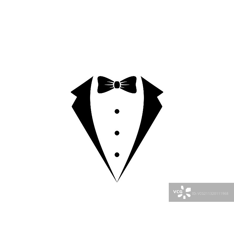 白色背景上带蝴蝶结的男士头像图片素材