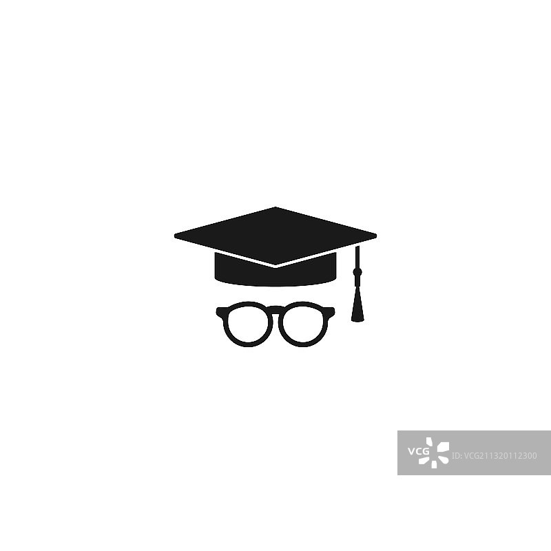 带帽穗的毕业帽图标图片素材