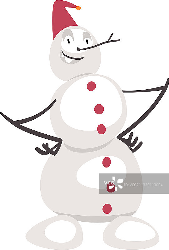 红色针织的有趣圣诞雪人角色图片素材