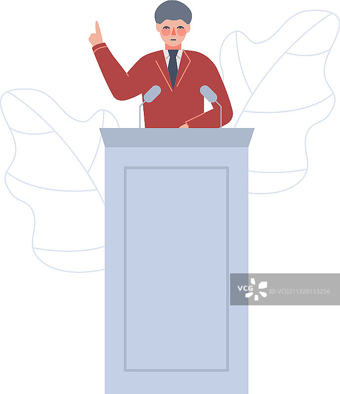 男人站在讲台后演讲图片素材