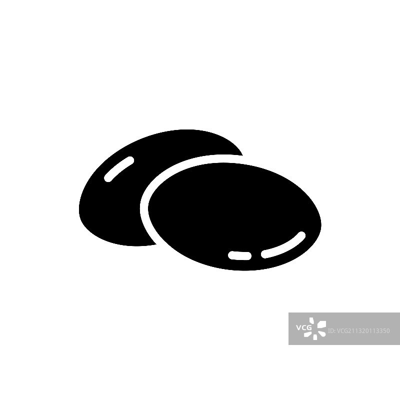 椭圆形胶囊轮廓图标剪影图片素材