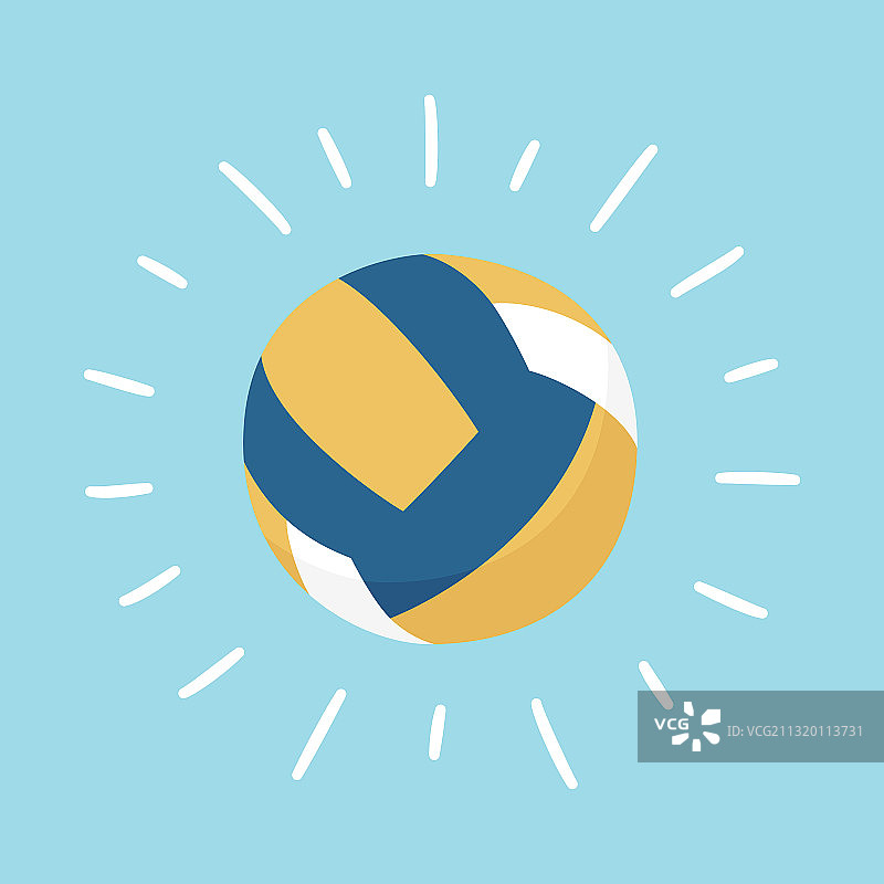 手绘闪亮排球运动卡图片素材