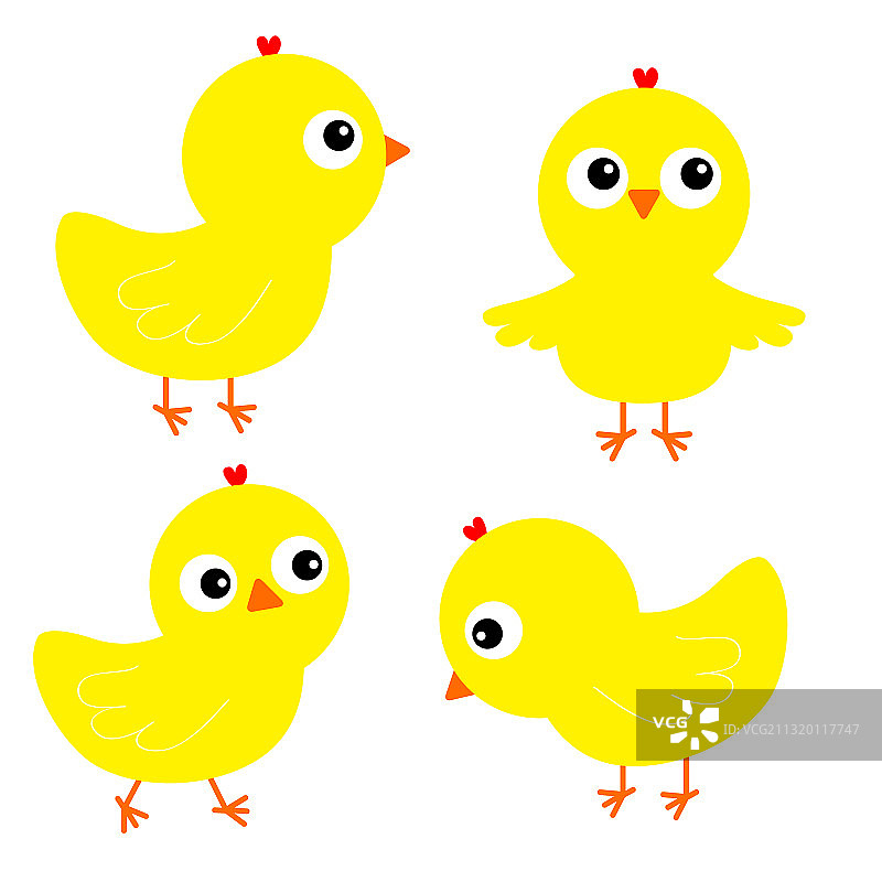 小鸡鸟类面部头像可爱卡通集合图片素材
