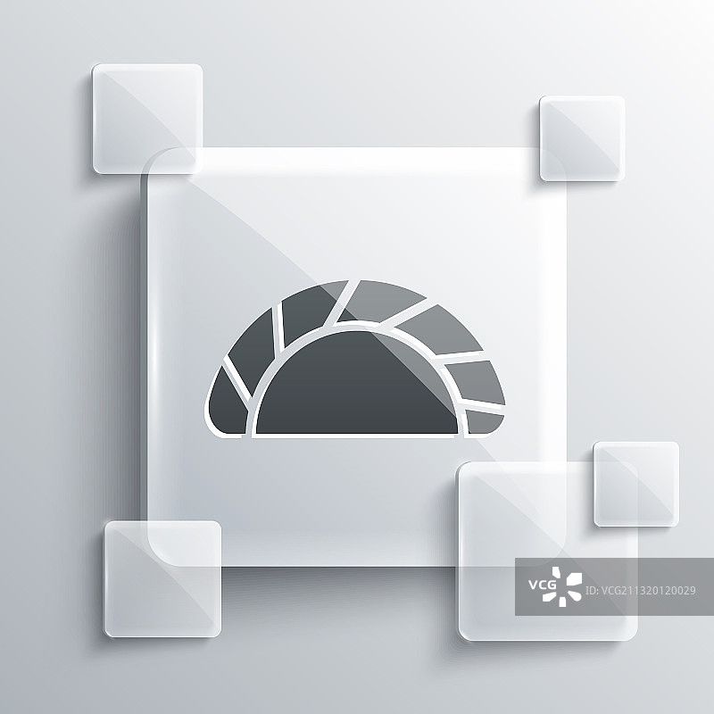 灰色背景上隔离的灰色饺子图标图片素材