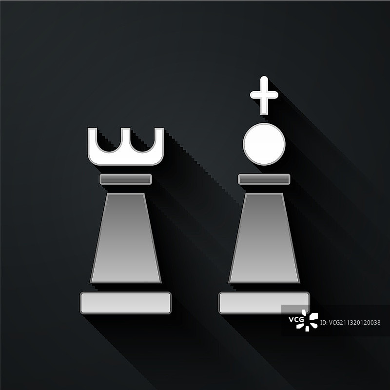 黑色背景上的银色国际象棋图标图片素材