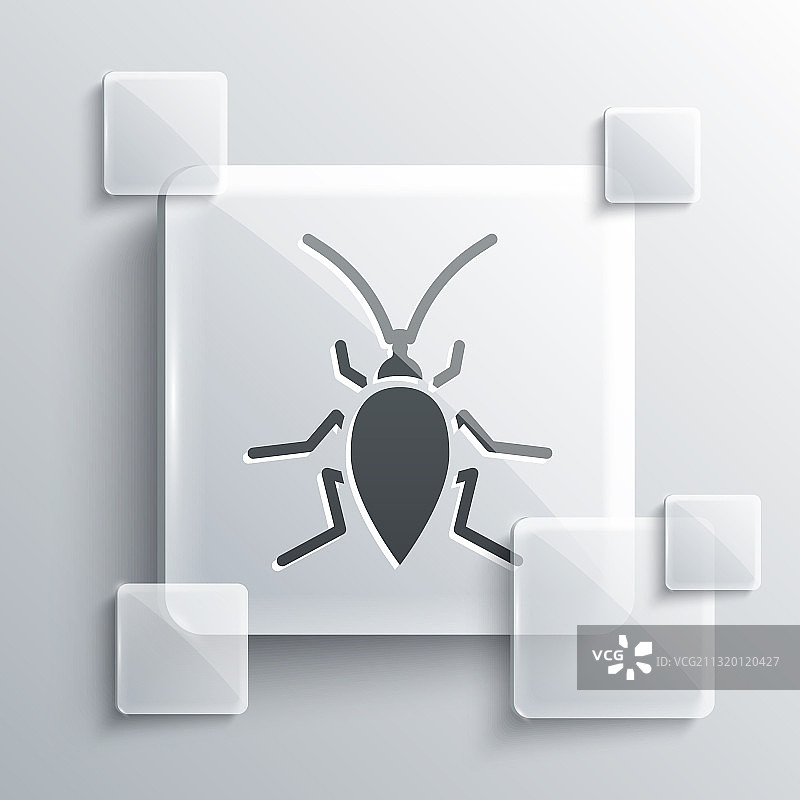 灰色背景上的灰色蟑螂图标图片素材