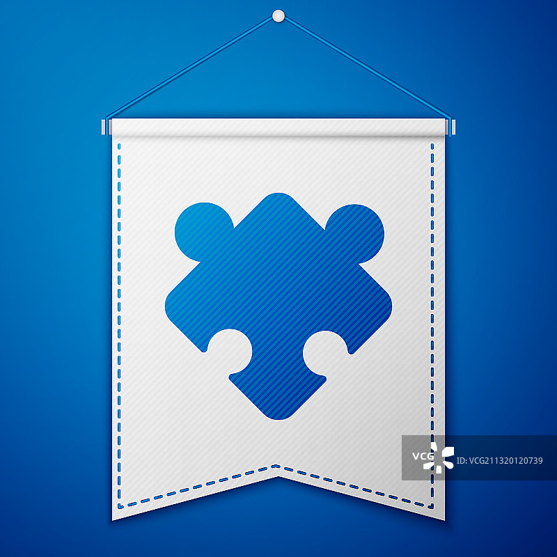 蓝色拼图玩具图标（蓝色背景）图片素材
