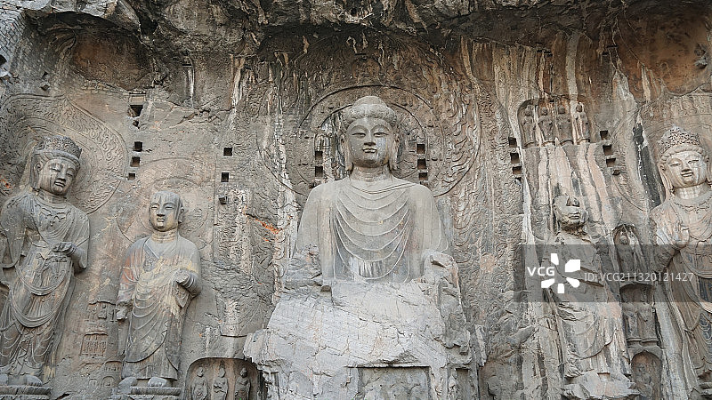 龙门石窟卢舍那大佛图片素材