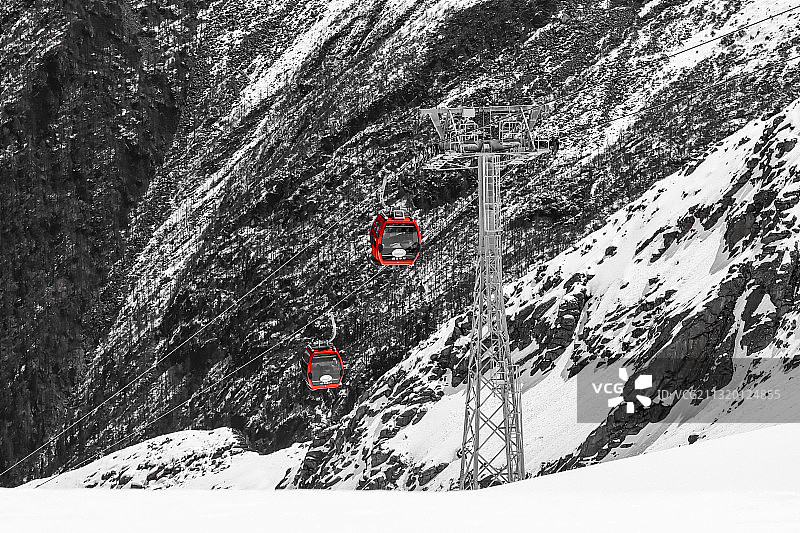 达古冰川缆车图片素材