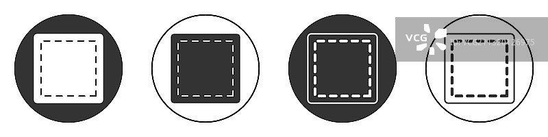白色背景上的黑色缝纫图案图标图片素材