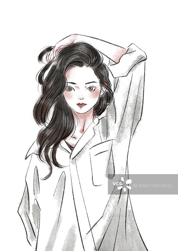 女孩插画图片素材