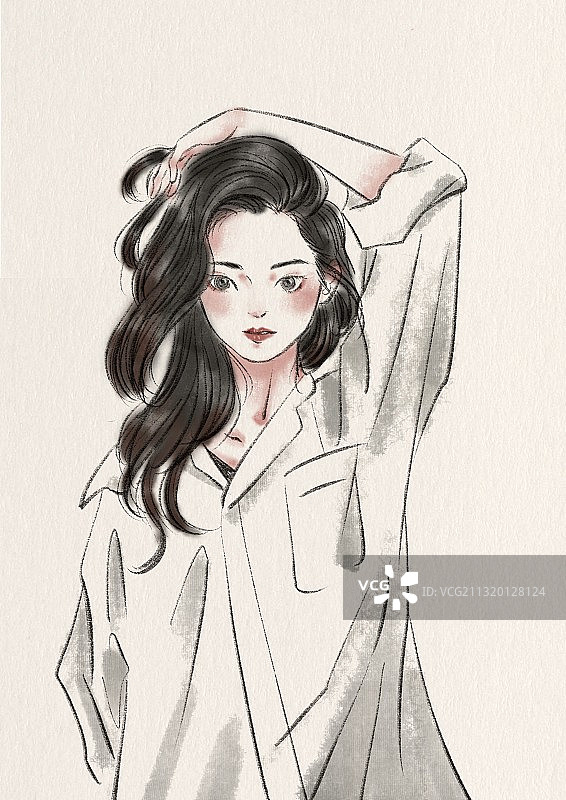女孩插画图片素材