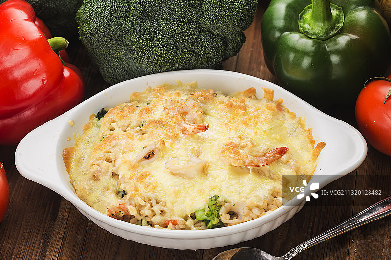 芝士海鲜饭图片素材