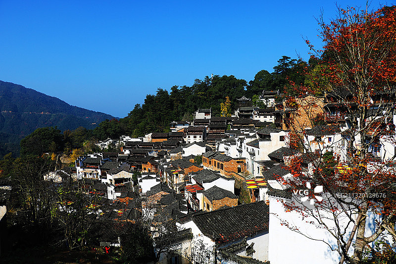 晒秋婺源图片素材