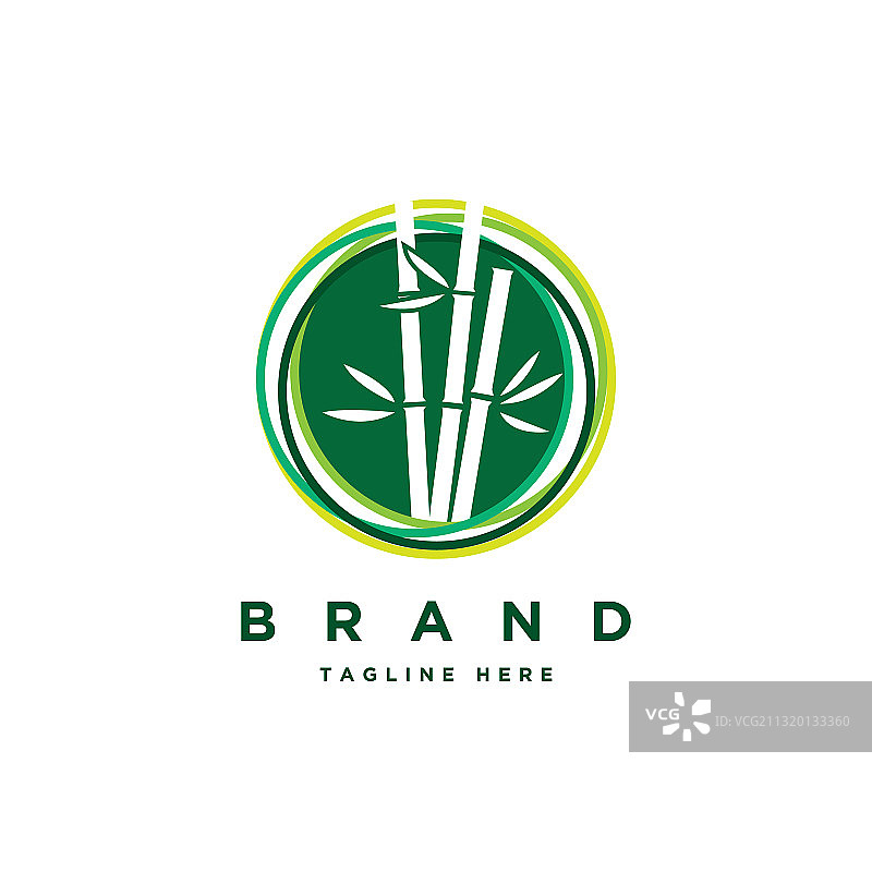 竹子圆形logo设计模板图片素材