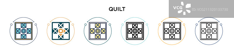 描边拼布图标图片素材