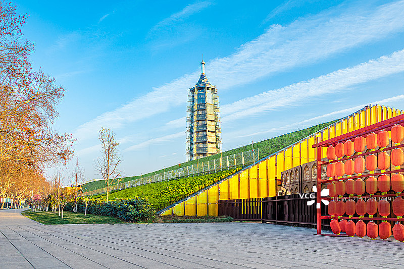 中国南京秦淮区大报恩寺蓝天白云图片素材