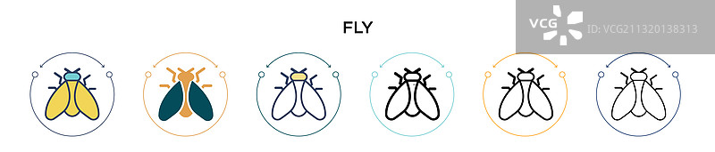 填充细线轮廓和笔触中的飞行图标图片素材