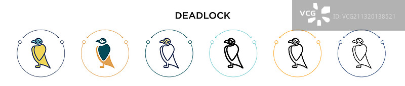 填充细线轮廓中的死锁图标图片素材