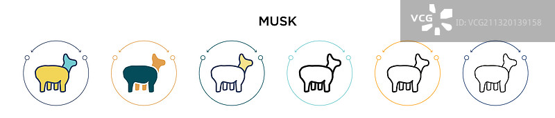 带有轮廓和描边的马斯克图标图片素材