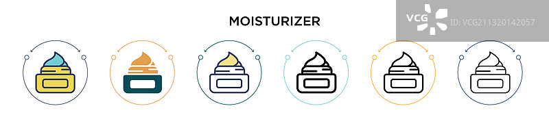 填充细线轮廓的保湿霜图标图片素材