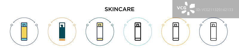 填充细线轮廓护肤图标图片素材