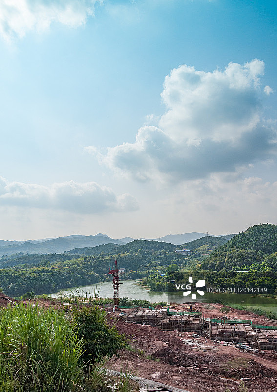 三岔湖的建设图片素材