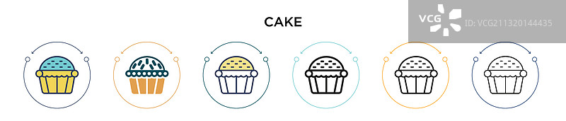 填充描边细线蛋糕图标图片素材