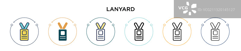 挂绳图标（填充细线轮廓）图片素材