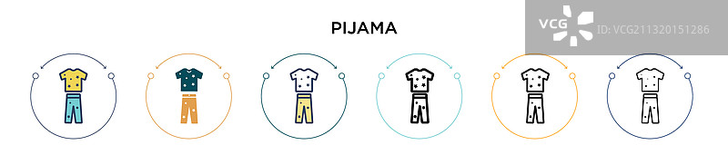 睡衣图标（填充细线轮廓）图片素材