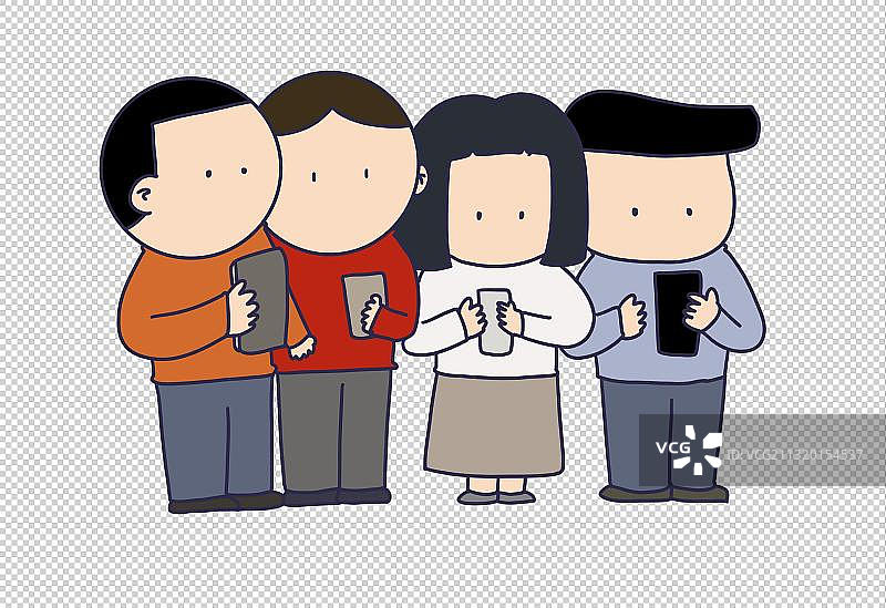 元素：玩手机的人物图片素材