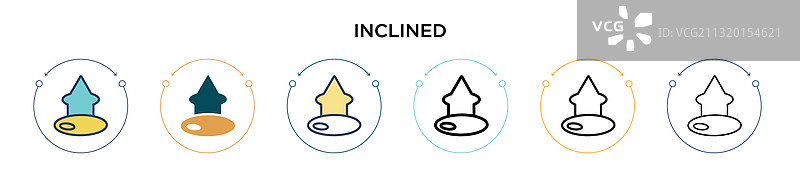 倾斜图标填充细线轮廓图片素材