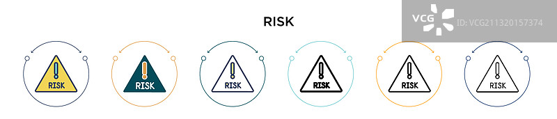 填充细线轮廓和描边风险图标图片素材