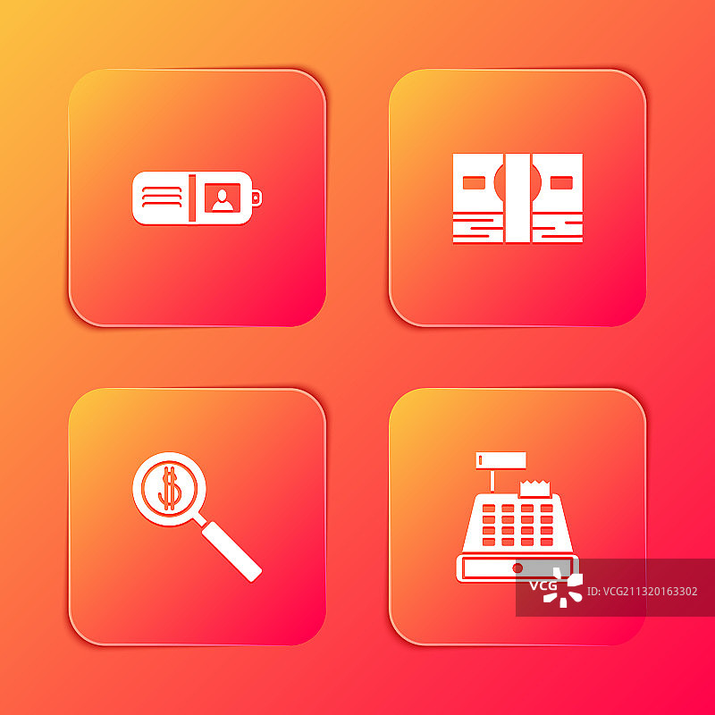 钱包纸币现金放大镜图片素材