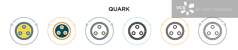 填充细线轮廓和描边的夸克图标图片素材