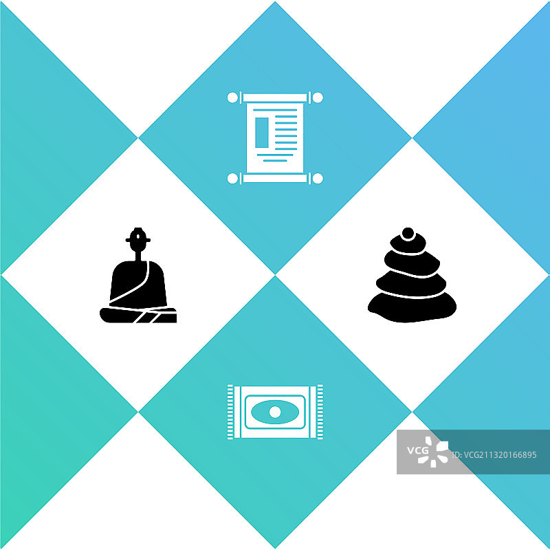 佛教僧侣、传统地毯和法令图片素材