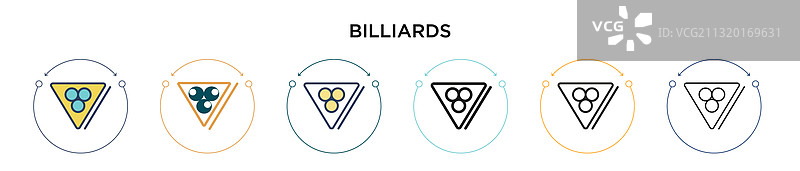 带填充细线的台球图标图片素材